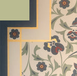 Load image into Gallery viewer, Close up of another corner of All-Over-Floral Floorcloth #9.