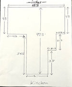 Load image into Gallery viewer, Customer drawing of All-Over-Floral Floorcloth #9 with dimensions.