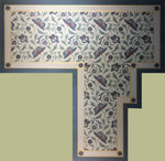 Load image into Gallery viewer, Full image of All-Over-Floral Floorcloth #9 with 10 corners!