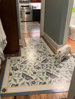 Load image into Gallery viewer, Mayo inspecting All-Over-Floral Floorcloth #9.