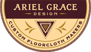 Logo for Ariel Grace Design, Custom Floorcloth Makers.  Our floorlcoths combine beauty, craft and function.