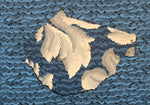 Load image into Gallery viewer, Comparison of the original linoleum on top of the background of the floorcloth reproduction - Chambers House Floorcloth #1.