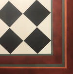Load image into Gallery viewer, Close up of corner of Diamond Floorcloth #1.
