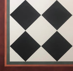 Load image into Gallery viewer, Close up of corner of Diamond Floorcloth #2.