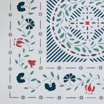 Load image into Gallery viewer, A close up of the border for Edward Durant Floorcloth #2.