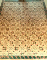 Load image into Gallery viewer, This is the (almost) full image for this 300 square foot floorcloth, based on a design by Christopher Dresser.