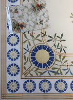 Load image into Gallery viewer, PHoto showing sample of Bradbury wallpaper used for palette inspiration, Graves Floorcloth #5.