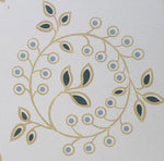 Load image into Gallery viewer, CLose up of second circle motif - Graves Circles & Scrolls Floorcloth #4.