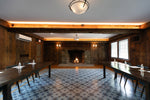 Load image into Gallery viewer, In-situ photo of Humphires Floorcloth #2 in the Homestead Room of the Grafton Inn.  Photo courtesy of Mountain Hearts Photography.