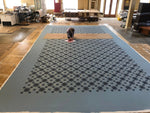 Load image into Gallery viewer, Production image two, stencil pass #3, Humphries Floorcloth #2.
