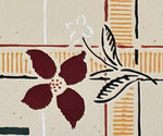 Load image into Gallery viewer, A close up of the second of five floral motifs in Signoleum Floorcloth #2.