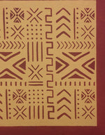 Load image into Gallery viewer, Close up of corner of Mudcloth Floorcloth #2.