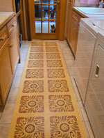Load image into Gallery viewer, In-situ image of Thistle Tile Floorcloth #2.