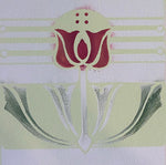 Load image into Gallery viewer, Close-up Image of Wunderlich Floorcloth #8 floral motif.