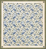 Load image into Gallery viewer, Full image of this floorcloth with an all over floral pattern based on a Christopher Dresser pattern.