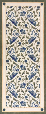 Load image into Gallery viewer, This is the full image of this floorcloth with an all-over floral pattern, based on a Christopher Dresser design, c. 1875.