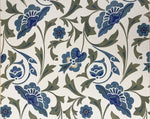 Load image into Gallery viewer, A close-up of the all-over floral pattern adorning this floorcloth.