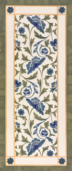Load image into Gallery viewer, A full image of this floorcloth based on an all-over floral pattern by Christopher Dresser, c. 1875.