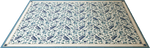 Load image into Gallery viewer, The full image, from a different angle, of this floorcloth based on an all-over-floral pattern from Christopher Dresser's 1875 book, Studies in Design.