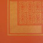 Load image into Gallery viewer, A close up of the corner motifs for Autumn Leaves Floorcloth #1, based on a Axminster Carpet design, c.1910.