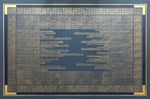Load image into Gallery viewer, Full image of Autumn Leaves Floorcloth #6 in a stunning blue colorway.