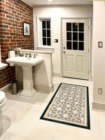Load image into Gallery viewer, In-situ image of Beaux Arts #2 floorcloth.