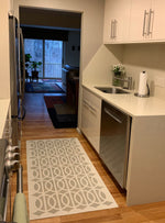 Load image into Gallery viewer, The Circle & Line floorcloth, in-situ.