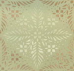 Load image into Gallery viewer, Close up this floorcloth’s center motif based on a pattern found in the Edward Durant House in Newton, MA, c1734.
