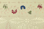 Load image into Gallery viewer, Close up this floorcloth’s charming floral border, based on a pattern found in the Edward Durant House in Newton, MA, c1734.