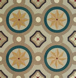 Load image into Gallery viewer, A close up of the Field House Floorcloth #2, highlighting the palette.