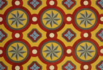 Load image into Gallery viewer, A close up of the pattern and palette for Field  House Floorcloth #3.