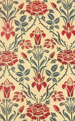 Load image into Gallery viewer, A close up of this floorcloth with a floral motif with a lattice of roses.
