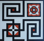 Load image into Gallery viewer, A close up of the interior pattern for Eidsvoll 1814 Floorcloth #1.