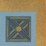 Load image into Gallery viewer, A close up of the corner treatment for this floorcloth.