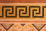 Load image into Gallery viewer, A close up of the greek key border motif in this floorcloth, Greek Deco #3.