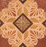 Load image into Gallery viewer, A close up of the diamond sunburst motif in this floorcloth, Greek Deco #3, based on a pattern from Christopher Dresser's "Studies in Design", c.1875.