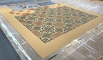 Load image into Gallery viewer, A production image of the second stencil pass for Greek Key Floorcloth #4.