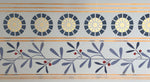 Load image into Gallery viewer, Close up of this floorcloth’s border. The design is based on a ceiling pattern in the 1889 Robert Graves Co. Wallpaper Catalog.