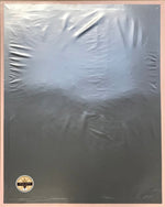 Load image into Gallery viewer, The backside of our Graves #2 floorcloth. Our floorcloths have a two layer backing. Carpet padding is placed in the cove created by the 2" glued hem. We then apply a layer of waterproof vinyl fabric that is adhered to the hem.