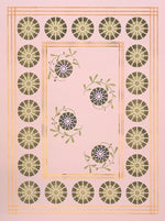 Load image into Gallery viewer, Full image of this floorcloth based on some of the elements from a Robert Graves Ceiling Wallpaper pattern.