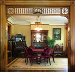 Load image into Gallery viewer, In-situ photo of this floorcloth in the Dining Room at the Victorian Belle.