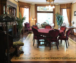 Load image into Gallery viewer, Another in-situ shot of this floorcloth in the Dining Room of the Victorian Belle.