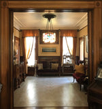 Load image into Gallery viewer, An in-situ image of this floorcloth in the sitting room at the Victorian Belle.