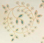 Load image into Gallery viewer, A close up image of this floorcloth's interior motif based on a wallpaper ceiling pattern from Robert Graves & Co., c1880s.