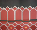 Load image into Gallery viewer, A close up image of Honeycomb Floorcloth #1 showing the border pattern.