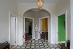 Load image into Gallery viewer, In-situ image of the Hamilton Grange Floorcloth installed in the Front Hall.