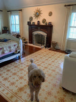Load image into Gallery viewer, In-situ image of this floorcloth, pattern found painted on the floor of the Humphries House, c.1800.