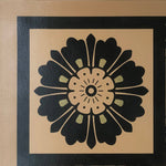 Load image into Gallery viewer, Close up of this floorcloth's corner element.