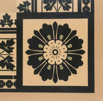 Load image into Gallery viewer, Close up of this floorcloth's corner element.