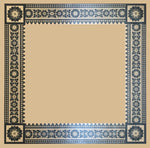 Load image into Gallery viewer, Full image of this floorcloth based on a Christopher Dresser design, c. 1875. This is a terrific border pattern which has strong geometric leanings and a somewhat whimsical leaf pattern.